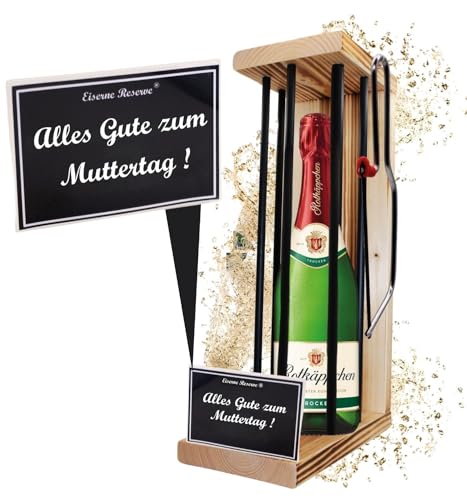 Eiserne Reserve Geschenk Muttertags für Mama Rotkäppchen Sekt Black Edition incl. Notsäge Text s/w Alles Gute zum Muttertag Sekt (1 x 0.75 l) von Eiserne Reserve