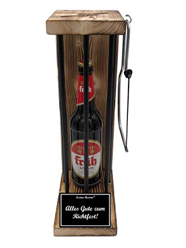Früh Kölsch Richtfest Geschenke Mitbringsel Haus - Eiserne Reserve Black Edition Bier Biergeschenk s/w Alles Gute zum Richtfest Bier (1 x 0.5 l) von Genial-Anders
