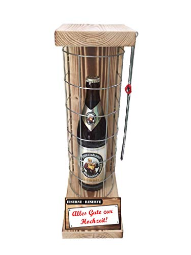 Hochzeitsgeschenk für Brautpaar - Hochzeit Geschenk - Franziskaner Weissbier - Eiserne Reserve Gitter mit Säge - Geschenkset Männer Frauen -r- Alles Gute zur Hochzeit von Genial-Anders