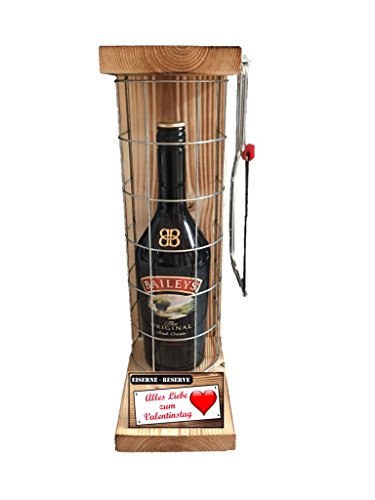 Eiserne Reserve Geschenk Valentins-Tag Geschenk Baileys Gitter incl. Notsäge Text rot: Alles Liebe zum Valentins-Tag Likör (1 x 0.7 l) von Genial-Anders