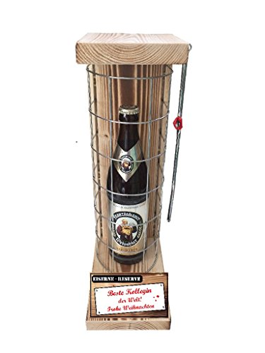 Weihnachten Geschenk für Kollegin Franziskaner Weissbier Eiserne Reserve Gitter incl. Notsäge Text rot Beste Kollegin der Welt Frohe Weihnachten Bier (1 x 0.5 l) Weihnachten Geschenk für Kollegin Franziskaner Weissbier Eiserne Reserve Gitter incl. Notsäge Text rot Beste Kollegin der Welt Frohe Weihnachten Bier (1 x 0.5 l) von Genial-Anders