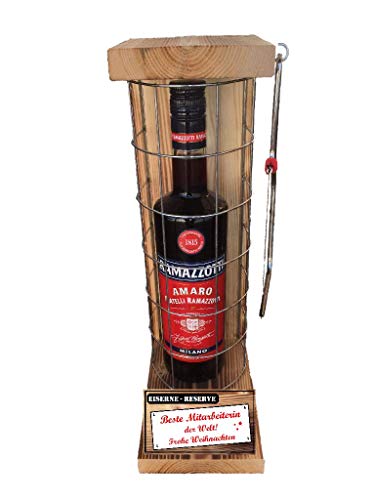 Geschenk Mitarbeiterin Weihnachten Danke - Ramazzotti - Eiserne Reserve Gitter mit Säge - Geschenk für Weihnachten -r- Beste Mitarbeiterin der Welt - Frohe Weihnachten von Genial-Anders