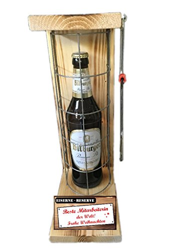 Weihnachten Geschenk für Mitarbeiterin Bitburger Pils Eiserne Reserve Gitter incl. Notsäge Text rot Beste Mitarbeiterin der Welt Frohe Weihnachten Bier (1 x 0.5 l) Weihnachten Geschenk für Mitarbeiterin Bitburger Pils Eiserne Reserve Gitter incl. Notsäge Text rot Beste Mitarbeiterin der Welt Frohe Weihnachten Bier (1 x 0.5 l) von Genial-Anders