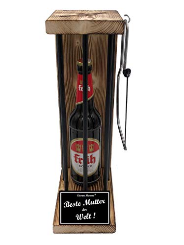 Geschenkideen Geburtstag lustig für Mutter Früh Kölsch Eiserne Reserve Black Edition incl. Notsäge Text s/w Beste Mutter der Welt Bier (1 x 0.5 l) von Genial-Anders