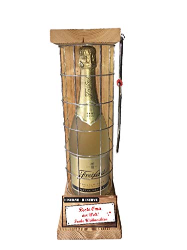 Eiserne Reserve Geschenkset Freixenet - Freixenet Sekt Gitter Text rot fürWeihnachten für Frauen Text rot: Beste Oma der Welt Frohe Weihnachten Sekt (1 x 0.75 l) von Eiserne Reserve