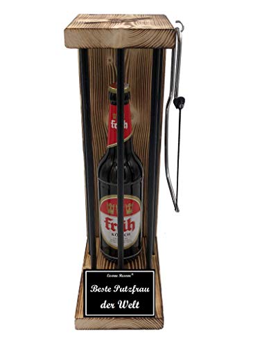 Früh Kölsch Geschenke für Putzfrau - Eiserne Reserve Black Edition Bier Biergeschenk s/w Beste Putzfrau der Welt Bier (1 x 0.5 l) von Genial-Anders