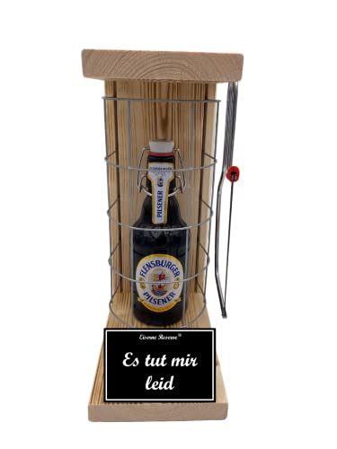 Flensburger Pilsener Geschenk Es tut mir leid Flensburger - Eiserne Reserve Gitterkäfig Biergeschenk s/w Es tut mir leid Bier (1 x 0.33 l) von Genial-Anders