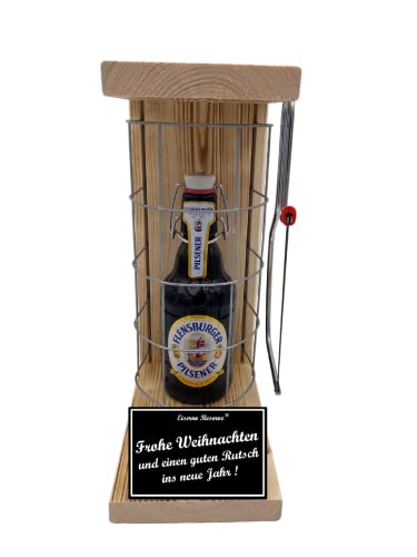 Flensburger Pilsener Geschenk Weihnachten Neujahr - Eiserne Reserve Gitterkäfig Biergeschenk s/w Frohe Weihnachten und einen guten Rutsch. Bier (1 x 0.33 l) Flensburger Pilsener Geschenk Weihnachten Neujahr - Eiserne Reserve Gitterkäfig Biergeschenk s/w Frohe Weihnachten und einen guten Rutsch. Bier (1 x 0.33 l) von Genial-Anders