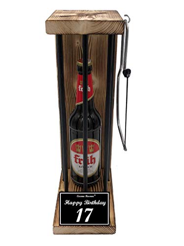 Früh Kölsch - Biergeschenke für Männer lustig 17 Geburtstag Eiserne Reserve Black Edition Text s/w Happy Birthday 17 Geburtstag Bier (1 x 0.5 l) von Genial-Anders