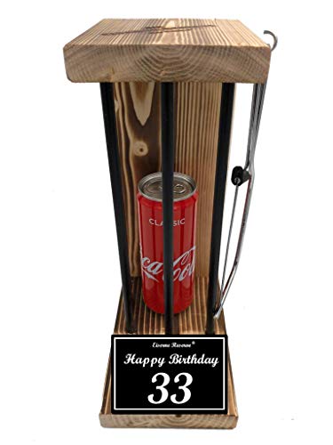 Cola Geschenk 33 Geburtstag Mann und Frau - Coca Cola Geschenk 33 Geburtstag Eiserne Reserve Black Edition - lustige Scherzartikel Geschenk-Idee -s- HB 33 Geburtstag von Genial-Anders