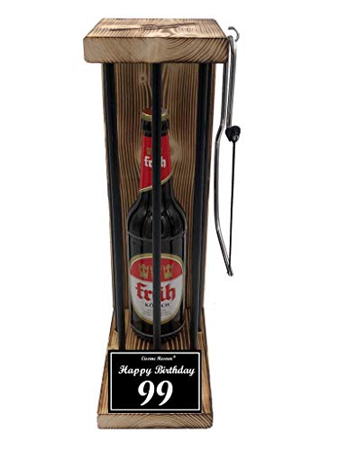 Früh Kölsch - Biergeschenke für Männer lustig 99 Geburtstag Eiserne Reserve Black Edition Text s/w Happy Birthday 99 Geburtstag Bier (1 x 0.5 l) von Genial-Anders
