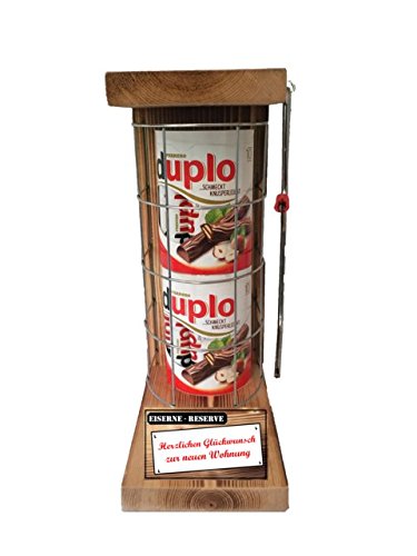Einweihung Wohnung Geschenk - duplo Riegel - Eiserne Reserve Gitter incl. Säge - Geschenke Set für Männer Frauen - Text rot: Herzlichen Glückwunsch zur neuen Wohnung Einweihung Wohnung Geschenk - duplo Riegel - Eiserne Reserve Gitter incl. Säge - Geschenke Set für Männer Frauen - Text rot: Herzlichen Glückwunsch zur neuen Wohnung von Genial-Anders