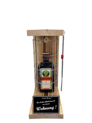 Jägermeister Geschenke zur neuen Wohnung Geschenkidee Eiserne Reserve Gitterkäfig Text s/w Herzlichen Glückwunsch zur neuen Wohnung Kräuter Likör (1 x 0.35 l) Jägermeister Geschenke zur neuen Wohnung Geschenkidee Eiserne Reserve Gitterkäfig Text s/w Herzlichen Glückwunsch zur neuen Wohnung Kräuter Likör (1 x 0.35 l) von Genial-Anders