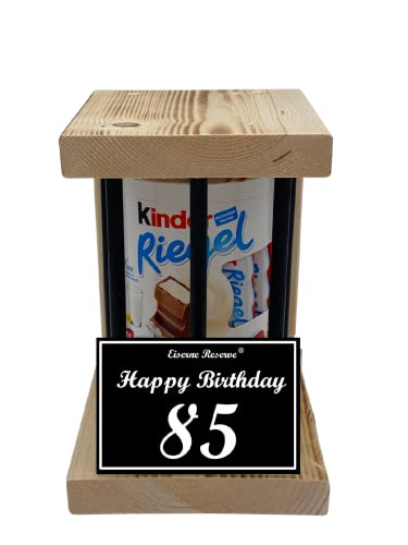 Kinder Riegel - Notfall Geschenk - Black Edition - (10 x 21 g) Happy Birthday 85 - Geschenk zum 85. Geburtstag von Genial-Anders