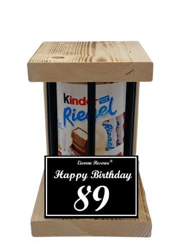 Kinder Riegel - Notfall Geschenk - Black Edition - (10 x 21 g) Happy Birthday 89 - Geschenk zum 89. Geburtstag von Genial-Anders