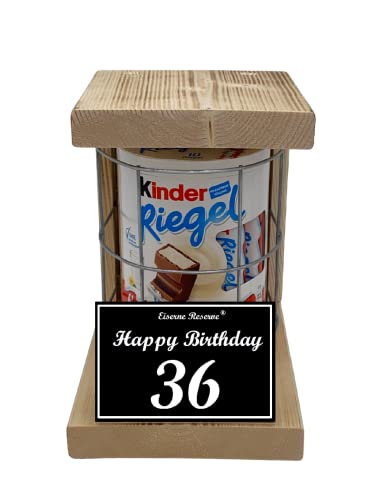 Kinder Riegel - Notfall Reserve - Metallgitter - (10 x 21 g) Happy Birthday 36 - Geschenk zum 36. Geburtstag von Genial-Anders