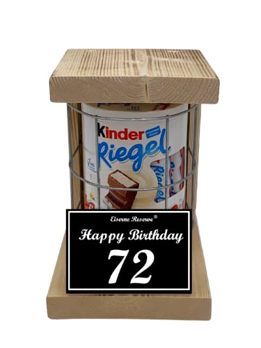Kinder Riegel - Notfall Reserve - Metallgitter - (10 x 21 g) Happy Birthday 72 - Geschenk zum 72. Geburtstag von Genial-Anders