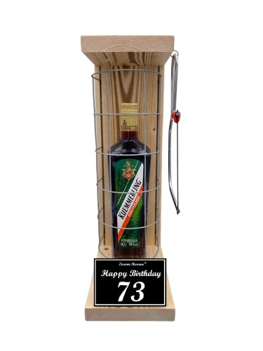 Kuemmerling Geschenk 73 Geburtstag Mann und Frau - Kuemmerling Eiserne Reserve Gitter Geschenkidee Text s/w 73 Happy Birthday Kräuter Likör (1 x 0.50 l) Kuemmerling Geschenk 73 Geburtstag Mann und Frau - Kuemmerling Eiserne Reserve Gitter Geschenkidee Text s/w 73 Happy Birthday Kräuter Likör (1 x 0.50 l) von Genial-Anders