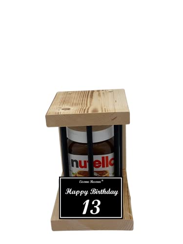 Nutella - Notfall Reserve - Black Edition - Nutella Glas (1 x 450 g) Happy Birthday 13 - Geschenk zum 13. Geburtstag von Genial-Anders