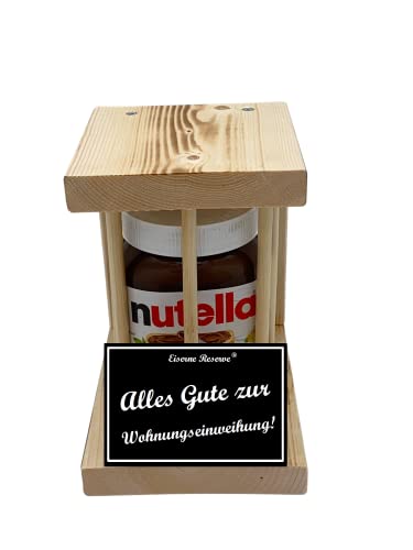 Nutella - Notfall Reserve - Holzstäbe - Alles Gute zur Wohnungseinweihung - Wohnungseinweihung Geschenk - Die Nutella Geschenkidee mit Holz für Männer und Frauen von Genial-Anders