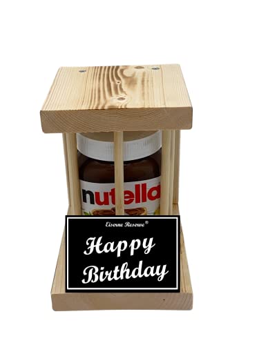 Nutella - Notfall Reserve - Holzstäbe - Happy Birthday - Geburtstag Geschenk - Die Nutella Geschenkidee mit Holz für Männer und Frauen von Genial-Anders