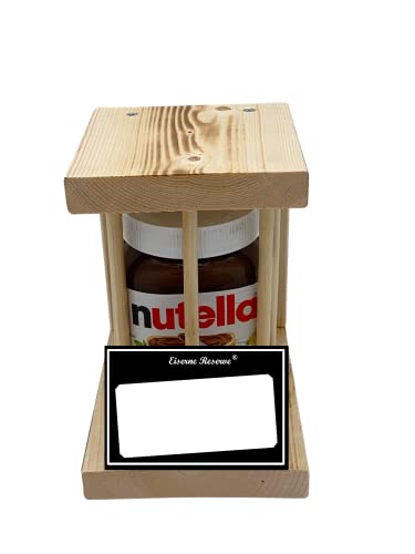 Nutella - Notfall Reserve - Holzstäbe - Neutral - ZUM SELBST BESCHRIFTEN - Die Nutella Geschenkidee mit Holz für Männer und Frauen von Genial-Anders