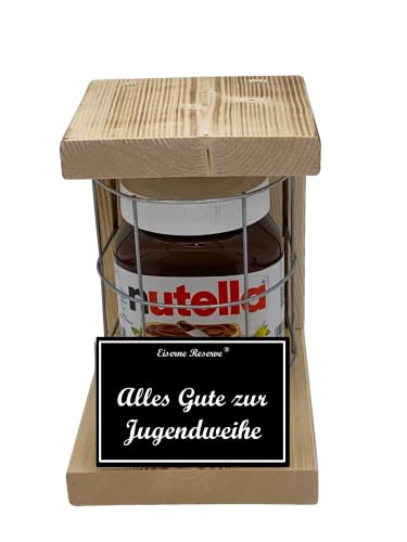 Nutella - Notfall Reserve - Metallgitter - Alles Gute zur Jugendweihe - Jugendweihe Geschenk - Die Nutella Geschenkidee mit Holz für Männer und Frauen von Genial-Anders