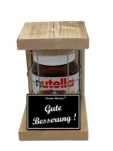 Nutella - Notfall Reserve - Metallgitter - Gute Besserung - Besserung Geschenk - Die Nutella Geschenkidee mit Holz für Männer und Frauen von Genial-Anders