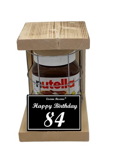 Nutella - Notfall Reserve - Metallgitter - Nutella Glas (1 x 450 g) Happy Birthday 84 - Geschenk zum 84. Geburtstag von Genial-Anders