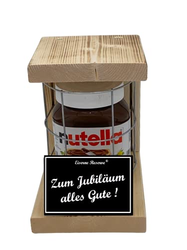 Nutella | Notfall Reserve | Metallgitter | Zum Jubiläum alles Gute | Jubiläum Geschenk | Die Nutella Geschenkidee mit Holz für Männer und Frauen von Genial-Anders
