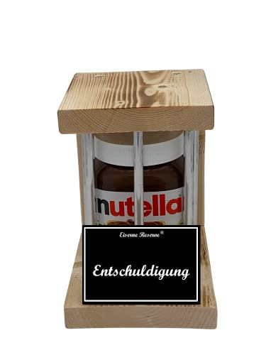 Nutella - Notfall Reserve - Metallstäbe - Entschuldigung - Entschuldigung Geschenk - Die Nutella Geschenkidee mit Holz für Männer und Frauen von Genial-Anders