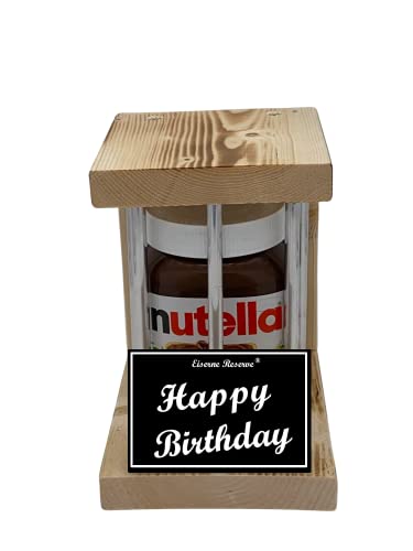 Nutella - Notfall Reserve - Metallstäbe - Happy Birthday - Geburtstag Geschenk - Die Nutella Geschenkidee mit Holz für Männer und Frauen von Genial-Anders