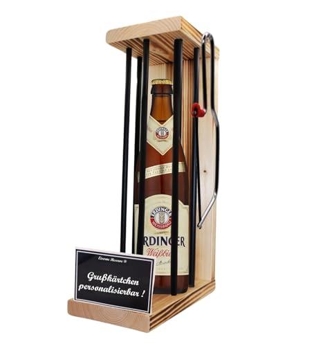 Personalisierte Geschenke 60 Geburtstag Geschenkidee - Eiserne Reserve Black Edition Erdinger Weißbier Bier (1 x 0.5 l) incl. Notsäge - 60. Geburtstag für Männer Frauen von Genial-Anders