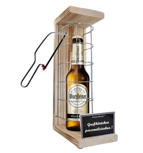 Personalisierte Geschenke 60 Geburtstag Geschenkidee - Eiserne Reserve Gitterkäfig Warsteiner Pils Bier (1 x 0.5 l) incl. Notsäge - 60. Geburtstag für Männer Frauen von Genial-Anders