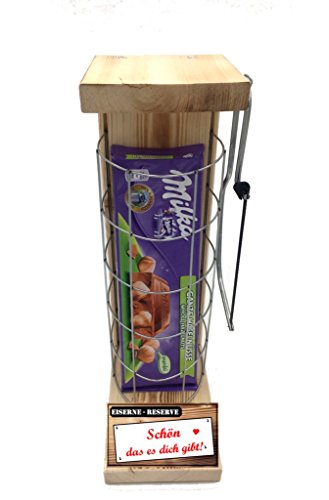 Schön DASS es Dich gibt Geschenk - Milka Haselnuss Alpenmilch - Eiserne Reserve Gitter incl. Säge - Geschenke Set für Männer Frauen - Text rot: Schön dass es dich gibt Schön DASS es Dich gibt Geschenk - Milka Haselnuss Alpenmilch - Eiserne Reserve Gitter incl. Säge - Geschenke Set für Männer Frauen - Text rot: Schön dass es dich gibt von Genial-Anders