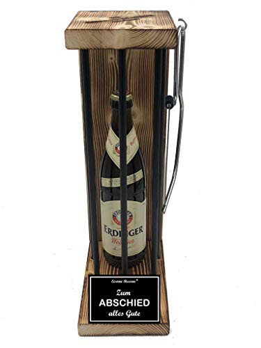 Erdinger Weißbier Geschenk Abschied Kollege Kollegin Chef Eiserne Reserve Black Edition Biergeschenk Text s/w Zum Abschied alles Gute Bier (1 x 0.5 l) von Genial-Anders