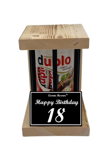 duplo Riegel - Notfall Reserve - Black Edition - (10 x 18,2 g) Happy Birthday 18 - Geschenk zum 18. Geburtstag von Genial-Anders