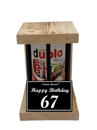 duplo Riegel - Notfall Reserve - Black Edition - (10 x 18,2 g) Happy Birthday 67 - Geschenk zum 67. Geburtstag von Genial-Anders