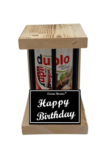 duplo Riegel - Notfall Reserve - Black Edition - Happy Birthday - Geburtstag Geschenk - Die süße lustige Geschenkidee aus Holz für Männer und Frauen von Genial-Anders