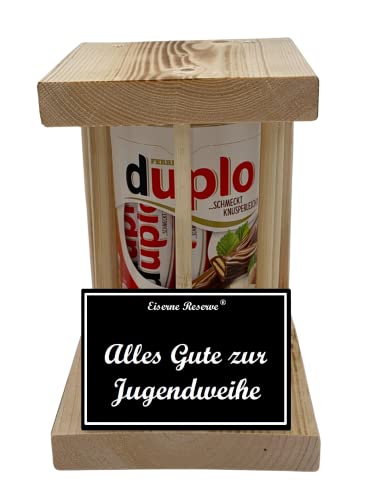 duplo Riegel - Notfall Reserve - Holzstäbe - Alles Gute zur Jugendweihe - Jugendweihe Geschenk - Die süße lustige Geschenkidee aus Holz für Männer und Frauen von Genial-Anders