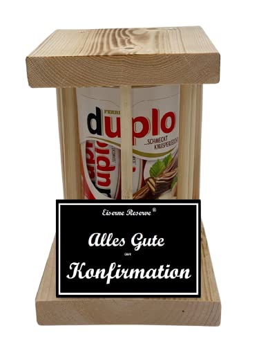 Konfirmation Geschenk duplo Riegel Notfall Reserve Holzstäbe Konfirmationsgeschenke für Jungen Konfirmation Geschenke Mädchen Text s/w Alles Gute zur Konfirmation von Genial-Anders