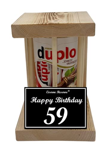 duplo Riegel - Notfall Reserve - Holzstäbe - (10 x 18,2 g) Happy Birthday 59 - Geschenk zum 59. Geburtstag von Genial-Anders