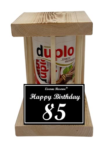duplo Riegel - Notfall Reserve - Holzstäbe - (10 x 18,2 g) Happy Birthday 85 - Geschenk zum 85. Geburtstag von Genial-Anders