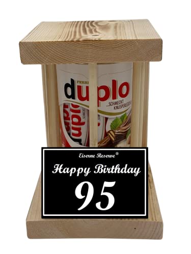 duplo Riegel - Notfall Reserve - Holzstäbe - (10 x 18,2 g) Happy Birthday 95 - Geschenk zum 95. Geburtstag von Genial-Anders