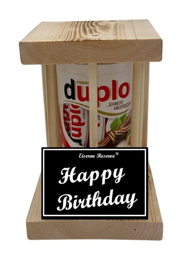 duplo Riegel - Notfall Reserve - Holzstäbe - Happy Birthday - Geburtstag Geschenk - Die süße lustige Geschenkidee aus Holz für Männer und Frauen von Genial-Anders