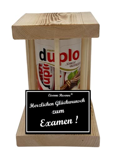 duplo Riegel - Notfall Reserve - Holzstäbe - Herzlichen Glückwunsch zum Examen - Examen Geschenk - Die süße lustige Geschenkidee aus Holz für Männer und Frauen von Genial-Anders