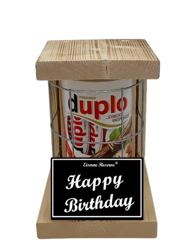 duplo Riegel - Notfall Reserve - Metallgitter - Happy Birthday - Geburtstag Geschenk - Die süße lustige Geschenkidee aus Holz für Männer und Frauen von Genial-Anders