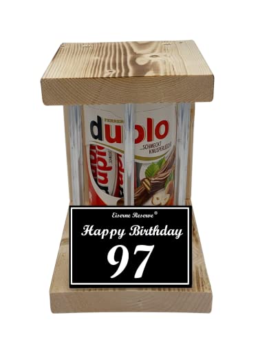 duplo Riegel - Notfall Reserve Metallstäbe - (10 x 18,2 g) Happy Birthday 97 - Geschenk zum 97. Geburtstag von Genial-Anders