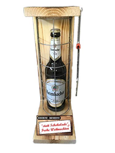 Geschenk Weihnachten Mann Frau Freund Freundin Krombacher Pils - Eiserne Reserve Gitter mit Säge - Geschenk Weihnachten - Bier -r- statt Schokolade Frohe Weihnachten von Genial-Anders