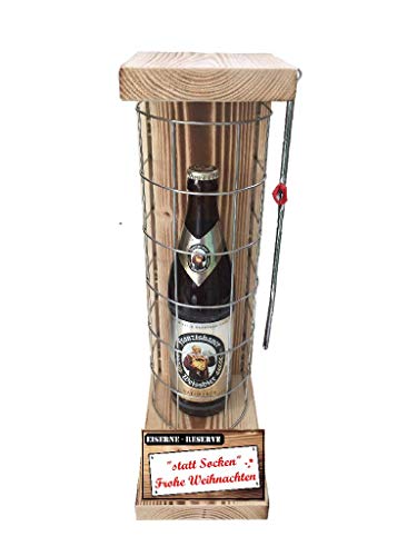 Geschenk Weihnachten Mann Frau Freund Freundin Franziskaner Weissbier - Eiserne Reserve Gitter incl. Säge - Geschenk für Weihnachten -r- statt Socken Frohe Weihnachten von Genial-Anders